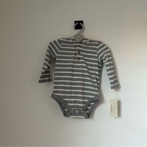 Max Studio Baby Striped Gray Hooded One Piece